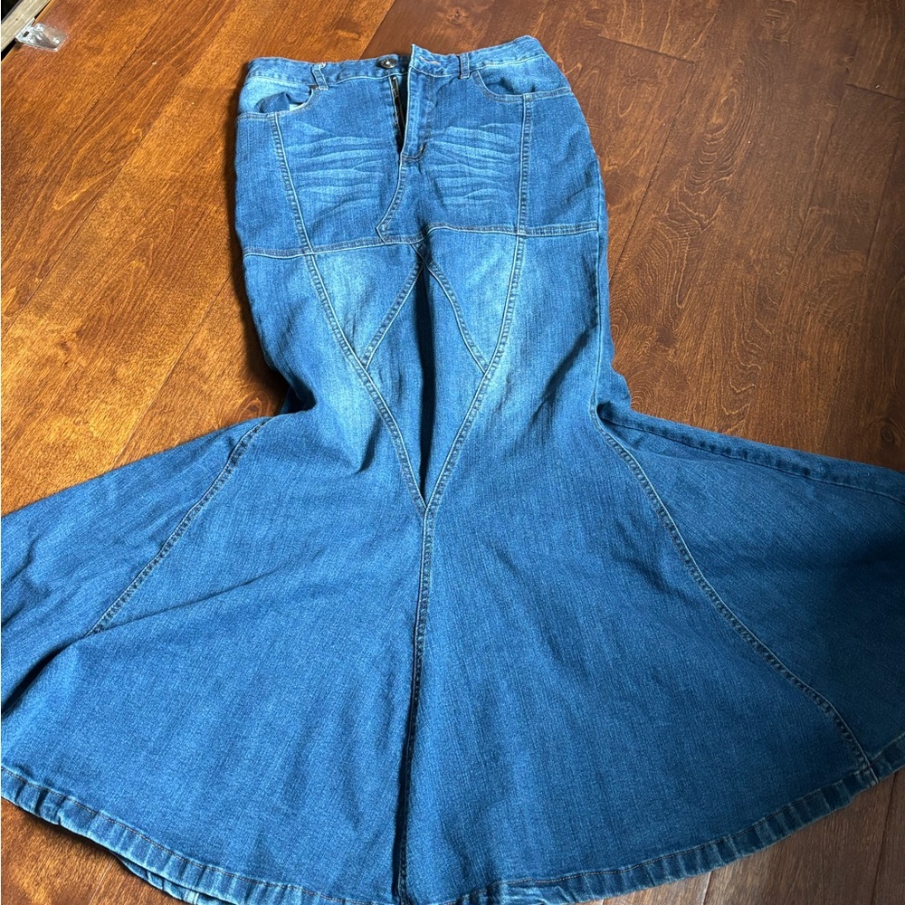 Denim Flared Women's Y2K skirt
